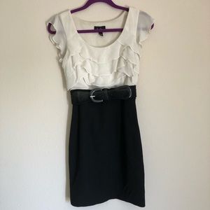 By&by black and white fitted dress